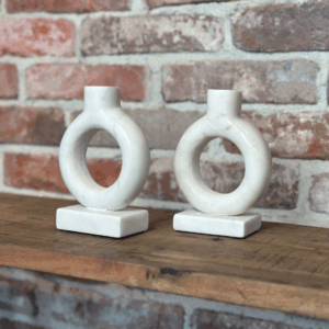 Winq - Kandelaar marble white - naturel