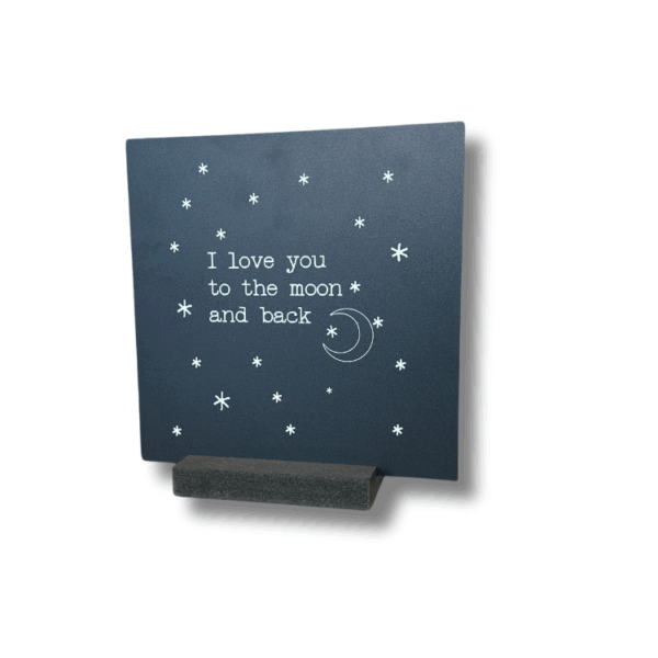 Label 72 – Kaart – Decoplaatje – I love you to the moon and back - Afbeelding 2