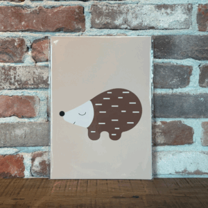 Little Otja – Happy Hedgehog Poster – A4 formaat (egel)