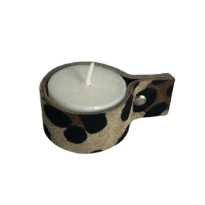 Taszie Waxinelichtje Leer Luipaard