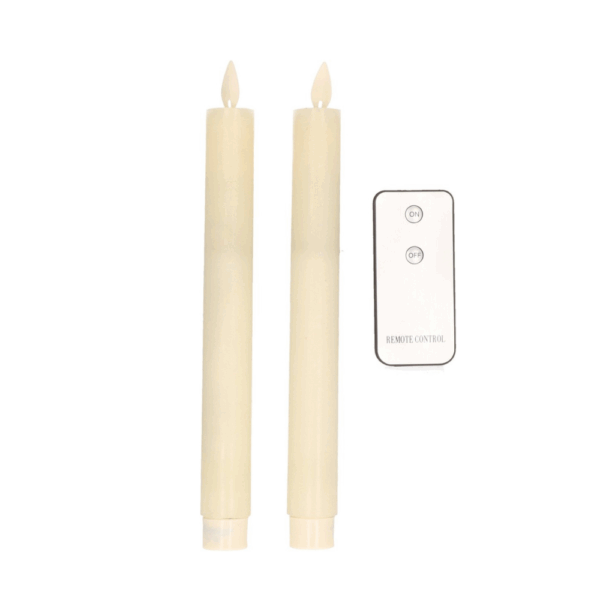 LED kaarsen Anna’s Collection ivoor – set van 2 (23 cm) - Afbeelding 2